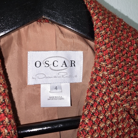 Oscar De La Renta - Women's Red Wool Jacket - Size 4 - Dark Academia - Picture 8 of 16